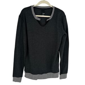Bar III Slim Fit V-Neck Sweater Men Medium Black Gray Heathered Knit Pullover‎